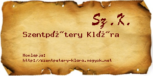 Szentpétery Klára névjegykártya